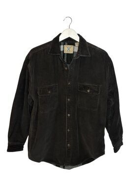 World Island fleece lined charcoal gray corduroy shirt jacket - M